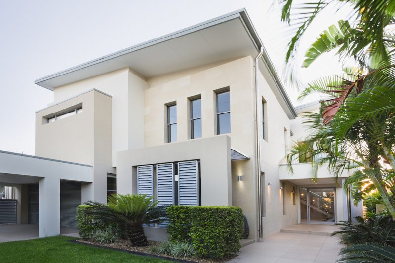 Modern Australian Home Contemporary house exterior on the Gold Coast Queensland Australia